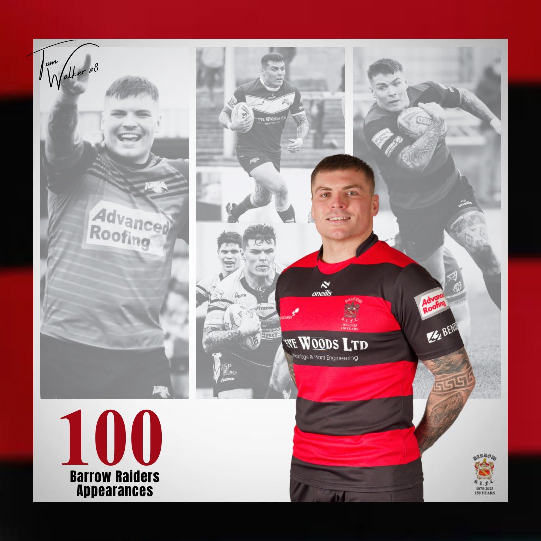 Barrow Raiders (@barrowraiders) on Twitter photo 💯👏
Congratulations to <a href="/TomWalker2512/">Tom Walker</a> on reaching 100 Barrow Raiders appearances this afternoon!
Proud to call you our own! ❤️ 💯👏
Congratulations to <a href="/TomWalker2512/">Tom Walker</a> on reaching 100 Barrow Raiders appearances this afternoon!
Proud to call you our own! ❤️
