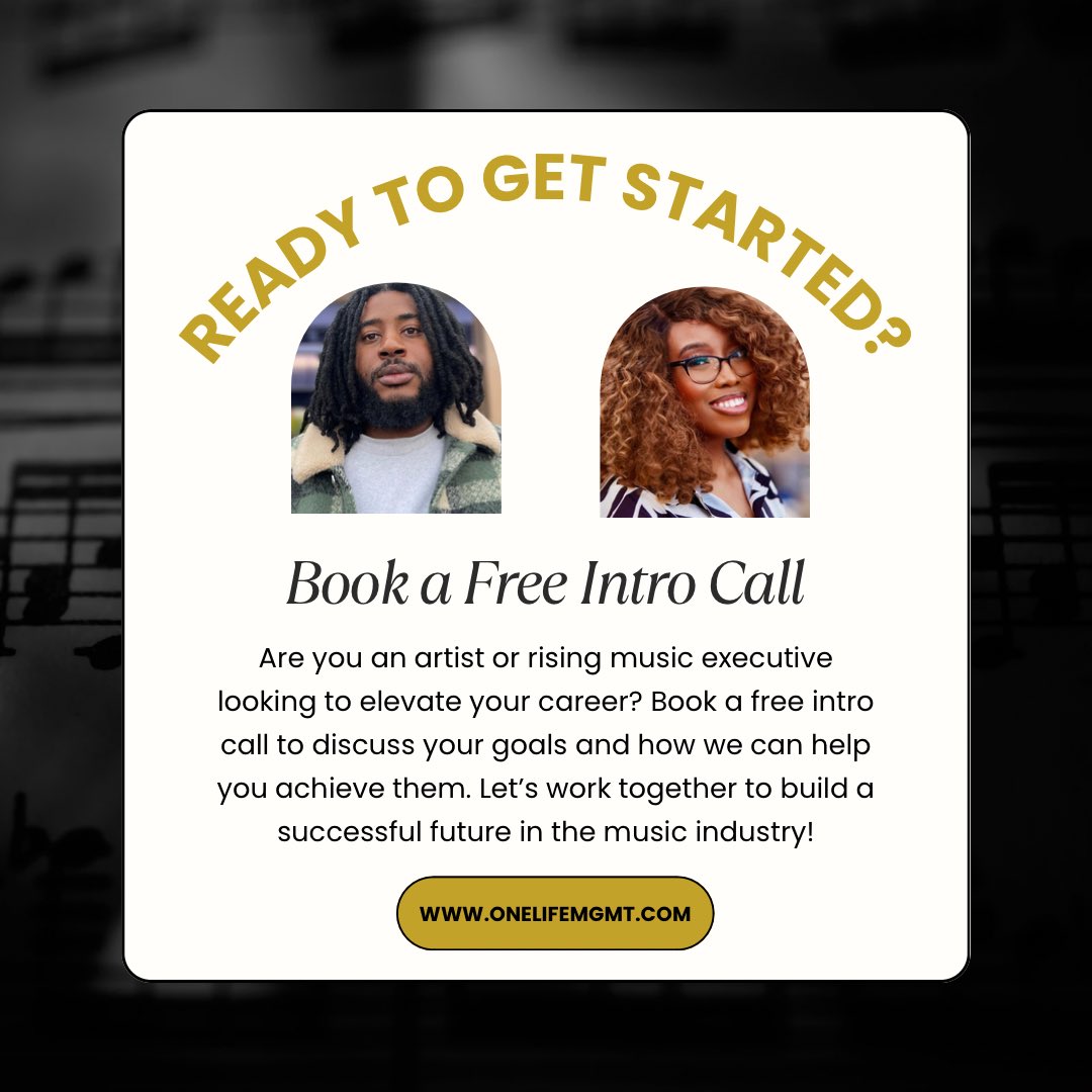 OneLifeMgmt's tweet image. New month, new moves 🤩
Did you know that at @OneLifeMgmt we offer free intro calls?
Book 15 minutes with @BrandonWint_ and @ladidaix to discuss taking your music career to the next level
Chat soon! ➡️ onelifemgmt.com