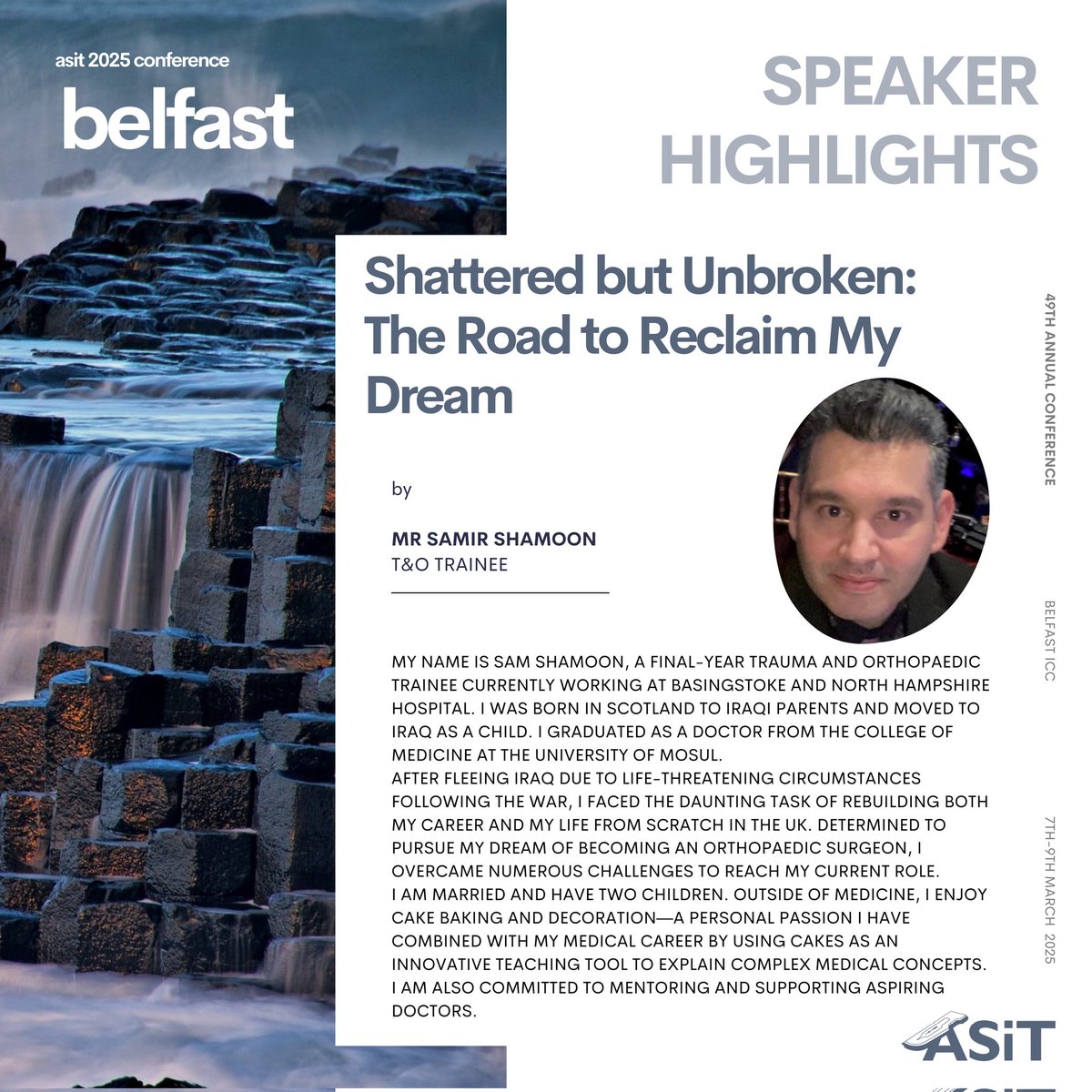 🌟 Shattered but Unbroken: A Story of Resilience 🌟

From war-torn Iraq to the NHS frontline, Mr Samir Shamoon has rebuilt his career—and his life—from the ground up. Now a final-year T&amp;O trainee, his journey is one of perseverance, passion, and an unbreakable dream. 🔥

Join us