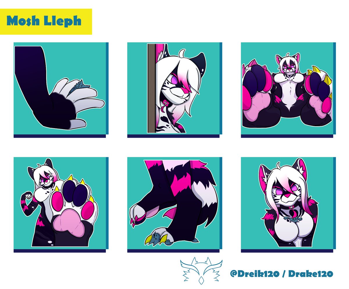 Comm of 6 stickers for <a href="/MoshLleph/">Mosh Lleph</a> 

#Furry #FurryArt #Macro #MacroFurry