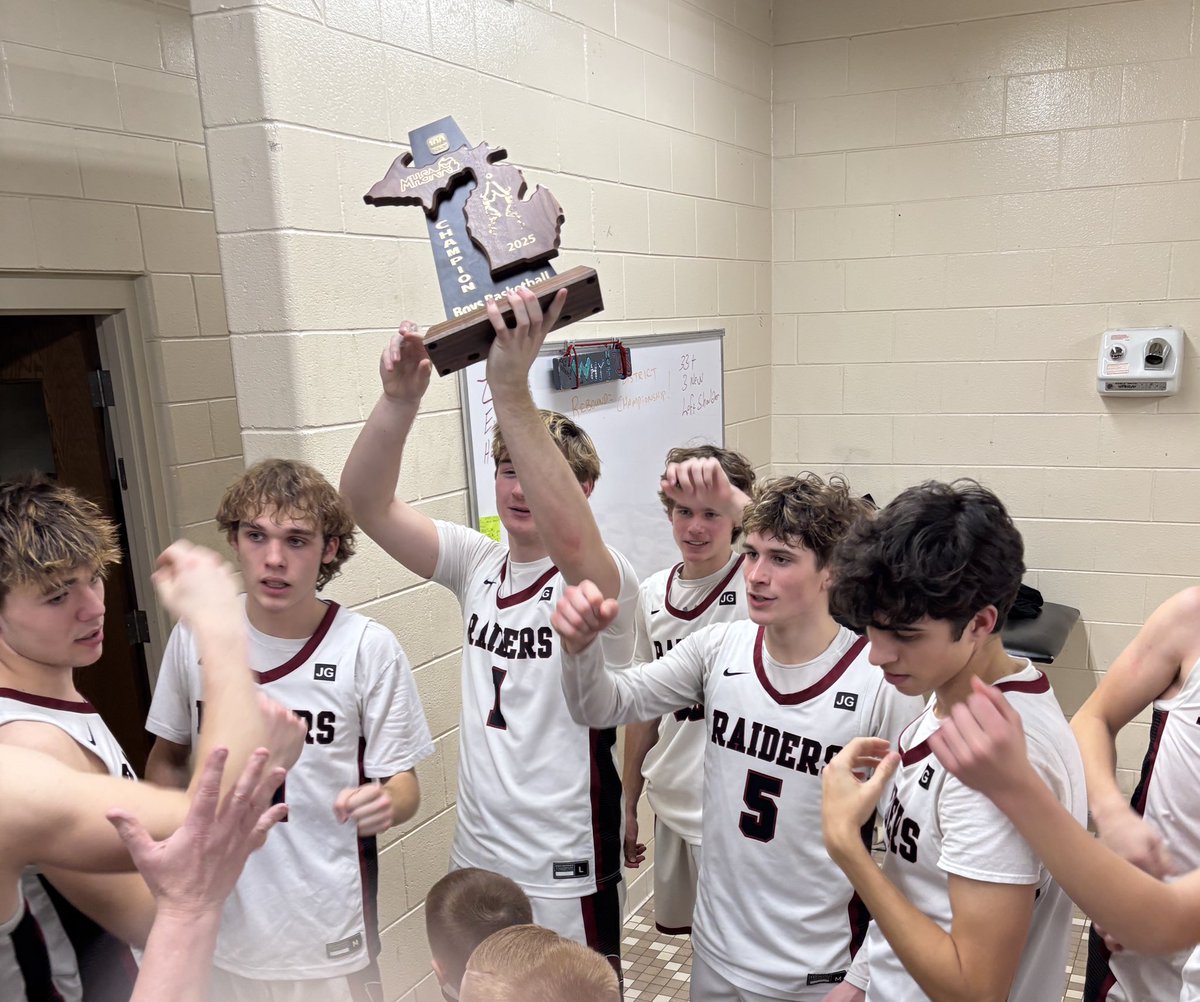 For the first time in 50 years, the Raiders have secured a League and District title!  Job well done, fellas.  

The Regionals are set to kick off at Central Montcalm HS on Tuesday evening. Here are your matchups:

Portland vs Flint Hamady | 7pm
Freeland vs Frankenmuth | 5:30pm
