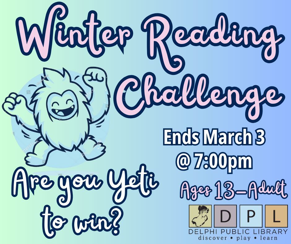 You have until Monday night (7pm) to log your final Winter Reading Challenge points. We'll declare the grand prize winners later next week. Happy Reading!