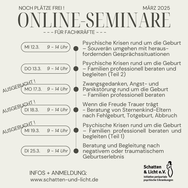 Unsere #Fachkräfte-#Seminare im #März: