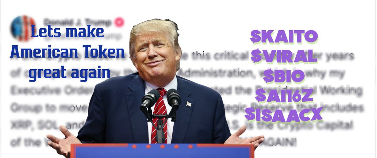 djagenddd's tweet photo. Whoever is selling $KAITO, $VIRAL, $BIO, or $ISAACX at the current pa is a retard.

$TOLY $KAWZ
LETS MAKE #America TOKEN GREAT AGAIN https://t.co/t7PYKCSqod