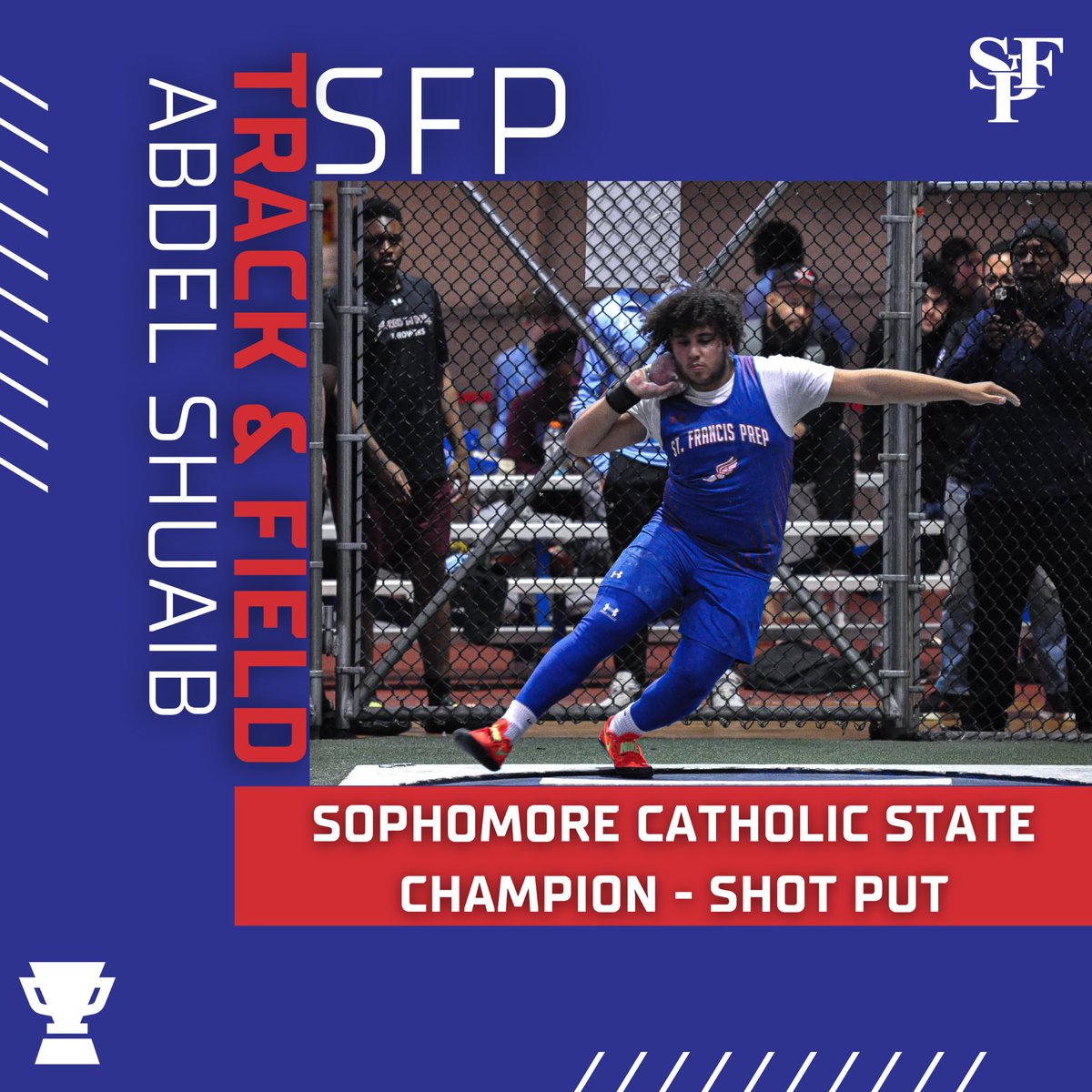 All glory to god. Ended my sophomore year season with a personal record of 43’8 . Going for that 50 mark outdoor season . Was thankful to be number one sophomore in the catholic state . I ended about 93 in the country for class of 27 . Coming for it all outdoor season #agtg