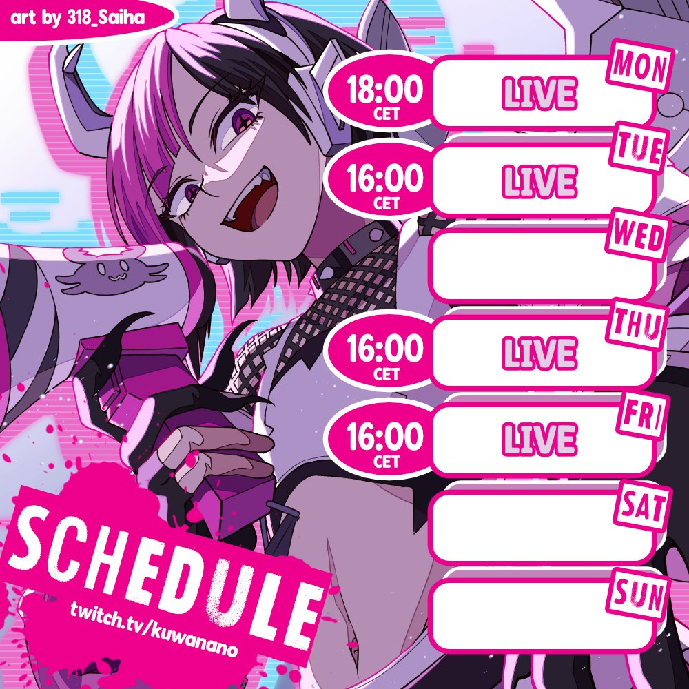 kuwanano_vt's tweet photo. πͺ²π’ PARTNER PUSH START !!!!
Here's this week's schedule~ We only start a bit later tomorrow, other than that it's the usual days and time. Let's go Bugbytes !!
Art Tag #DrawTheBug
Twitch -> Kuwanano https://t.co/1j15W1INsD