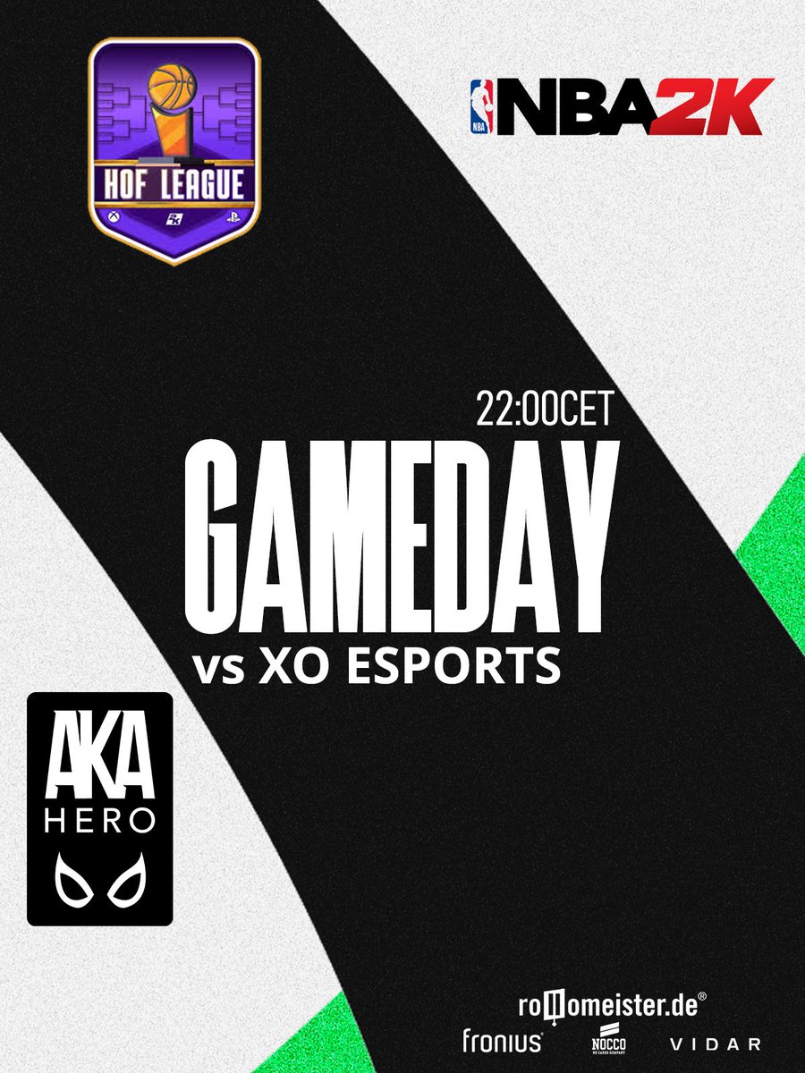 AKA HERO NBA2K (@akahero2k) on Twitter photo Playoffs time!
In the first round of the <a href="/HOFLeague2K/">HOF League</a> playoffs we will face XO ESPORTS.
You can watch the whole thing live on twitch.tv/dxllah
#BEAHERO #NBA2K Playoffs time!
In the first round of the <a href="/HOFLeague2K/">HOF League</a> playoffs we will face XO ESPORTS.
You can watch the whole thing live on twitch.tv/dxllah
#BEAHERO #NBA2K