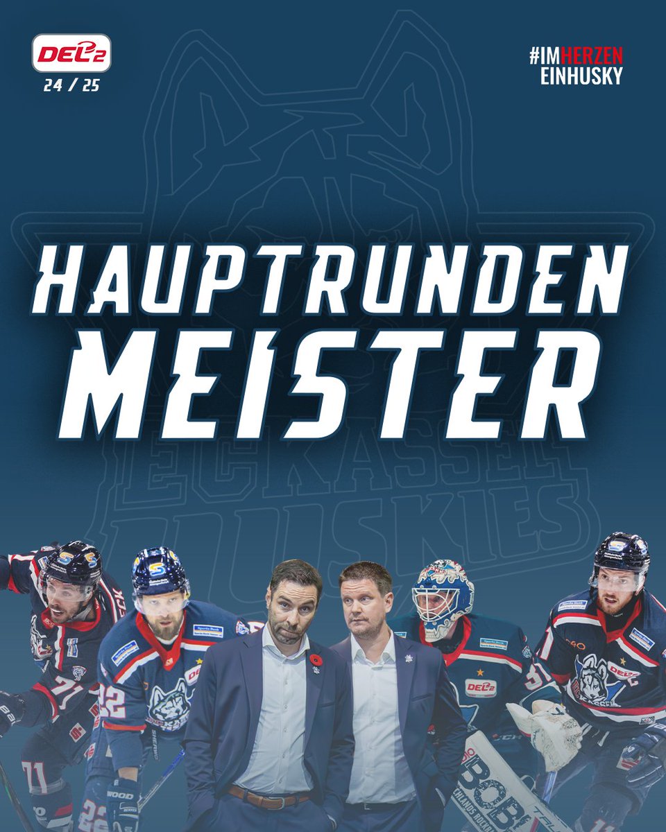 🤩 𝙃𝘼𝙐𝙋𝙏𝙍𝙐𝙉𝘿𝙀𝙉𝙈𝙀𝙄𝙎𝙏𝙀𝙍 2️⃣4️⃣ | 2️⃣5️⃣

Der erste wichtige Schritt ist getan, die Hauptrundenmeisterschaft und damit Heimrecht in jeder möglichen Serie ist gesichert! 😎

Jetzt geht der Fokus auf die Playoffs - 𝑶𝑵𝑬 𝑮𝑶𝑨𝑳 ❗

#imHerzeneinHusky #OneGoal