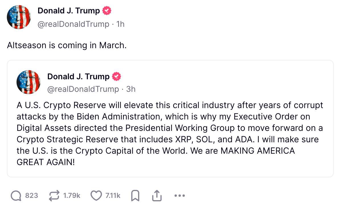 ALTSEASON IS 100% CONFIRMED

GET READY FOR THE TRUMP PUMP !!