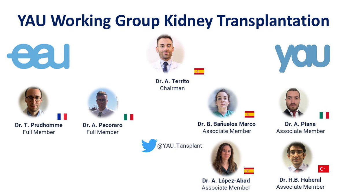 EAU-YAU-Kidney Transplant Working Group (@yau_transplant) on Twitter photo A warm welcome to our newest YAU member, <a href="/HBHaberal/">Hakan Bahadır Haberal</a> Excited to have you on board. Here’s our amazing team <a href="/AngeloTerrito/">Angelo Territo</a> <a href="/AlbertoPiana2/">Alberto Piana</a> <a href="/A_LopezAbad/">Alicia Lopez-Abad</a> <a href="/DrBeatrizBM/">Beatriz Bañuelos</a> <a href="/Prudhomme_thom/">Prudhomme Thomas</a> A warm welcome to our newest YAU member, <a href="/HBHaberal/">Hakan Bahadır Haberal</a> Excited to have you on board. Here’s our amazing team <a href="/AngeloTerrito/">Angelo Territo</a> <a href="/AlbertoPiana2/">Alberto Piana</a> <a href="/A_LopezAbad/">Alicia Lopez-Abad</a> <a href="/DrBeatrizBM/">Beatriz Bañuelos</a> <a href="/Prudhomme_thom/">Prudhomme Thomas</a>