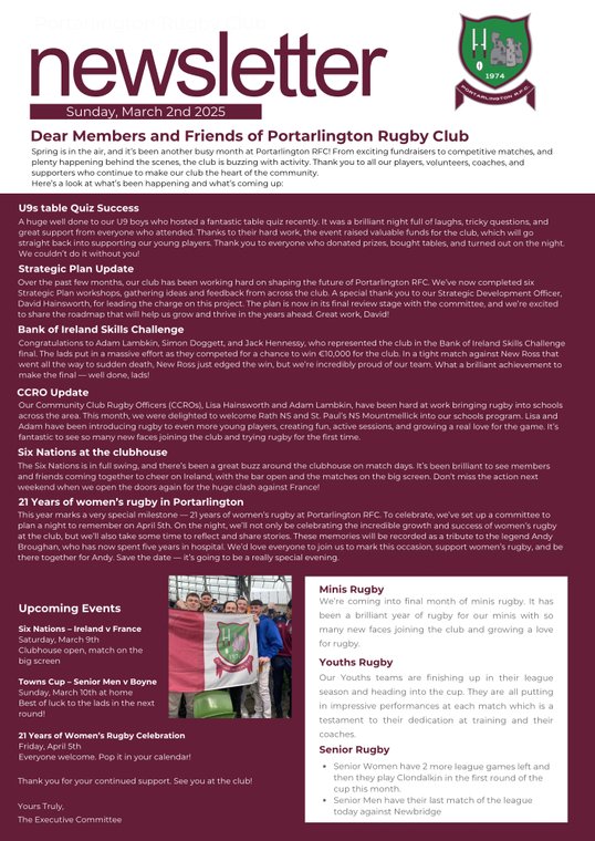 Monthly Newsletter #Pitchero
portarlingtonrugby.com/news/monthly-n…