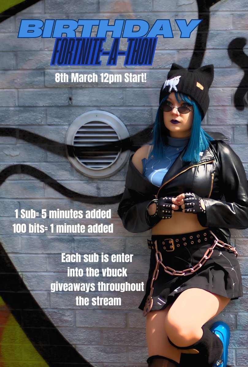 It’s my birthday week! 

So save the date✨8th March! ✨

And you guys get to control how long we play Fortnite for!! 

Might be a cheeky appearance from Hope too 😏💙

#Fortnite
#HopeFortnite