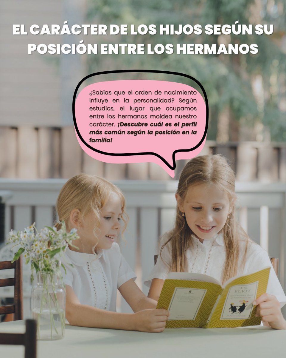 El orden de nacimiento influye en la personalidad. Los primogénitos suelen ser líderes responsables, los del medio destacan por su empatía y los menores son carismáticos y rebeldes. ¿Te identificas? Cuéntanos tu rol en la familia. ⬇️✨ linkedin.com/newsletters/ed…