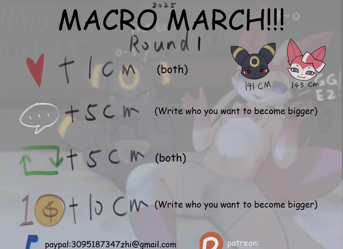 #MacroMarch
With his telepathic ability, Sylveon always has an advantage in video games, but in the next game, he will not be given the opportunity to cheat. Let's see how big they can become in the end.😈
The growth time ends in 24 hours|ू･ω･` )