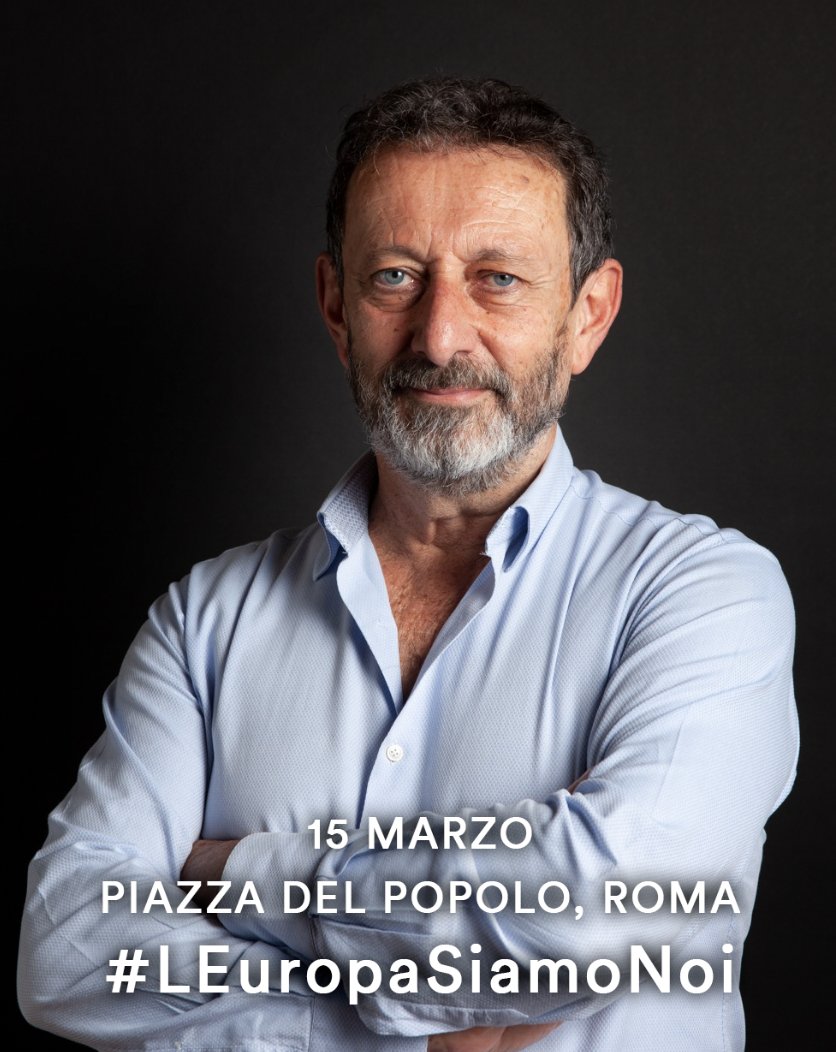 "Noi siamo l'Europa. Una manifestazione di orgoglio europeo, senza nessuna bandiera di appartenenza, se non la bandiera europea. L'appuntamento è 15 marzo, sabato, a Piazza del Popolo a Roma."

Michele Serra lancia l'hashtag #LEuropaSiamoNoi #CTCF