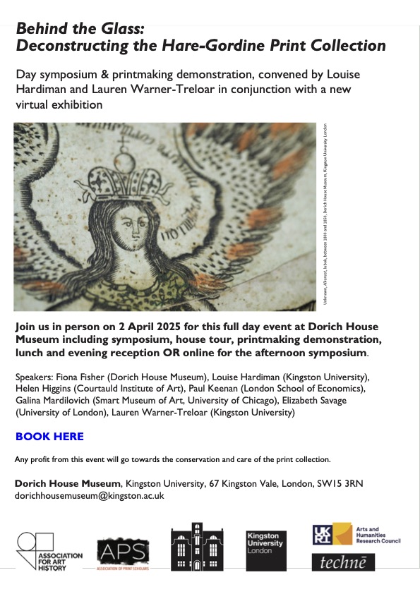 Lauren Warner-Treloar (@lwarnertreloar) on Twitter photo Please join
@louisehardiman.bsky.social
and me on 2 April at our hybrid event "Behind the Glass", a print collection symposium. Link in my bio. Supported by
<a href="/forarthistory/">Association for Art History</a>
@printscholars @dorichhousemuseum
<a href="/KingstonUni/">Kingston University</a> <a href="/KingstonSchArt/">Kingston School of Art</a>
@technedtp <a href="/UKRI_News/">UK Research and Innovation</a> #BehindTheGlass Please join
@louisehardiman.bsky.social
and me on 2 April at our hybrid event "Behind the Glass", a print collection symposium. Link in my bio. Supported by
<a href="/forarthistory/">Association for Art History</a>
@printscholars @dorichhousemuseum
<a href="/KingstonUni/">Kingston University</a> <a href="/KingstonSchArt/">Kingston School of Art</a>
@technedtp <a href="/UKRI_News/">UK Research and Innovation</a> #BehindTheGlass