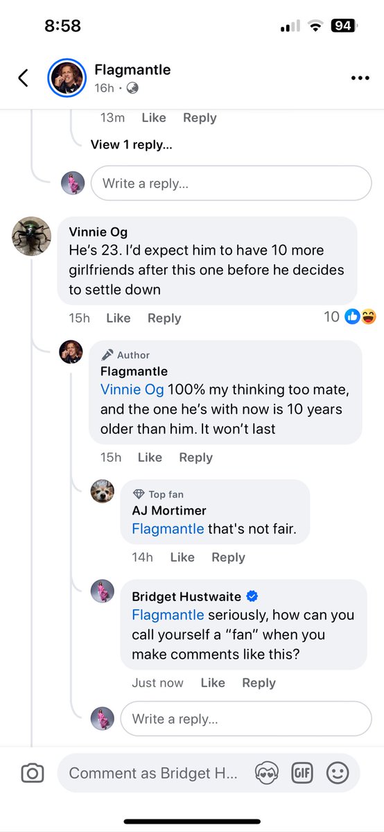 You’re not a fan or a legitimate fan page if you’re making gross comments like this. Do better.