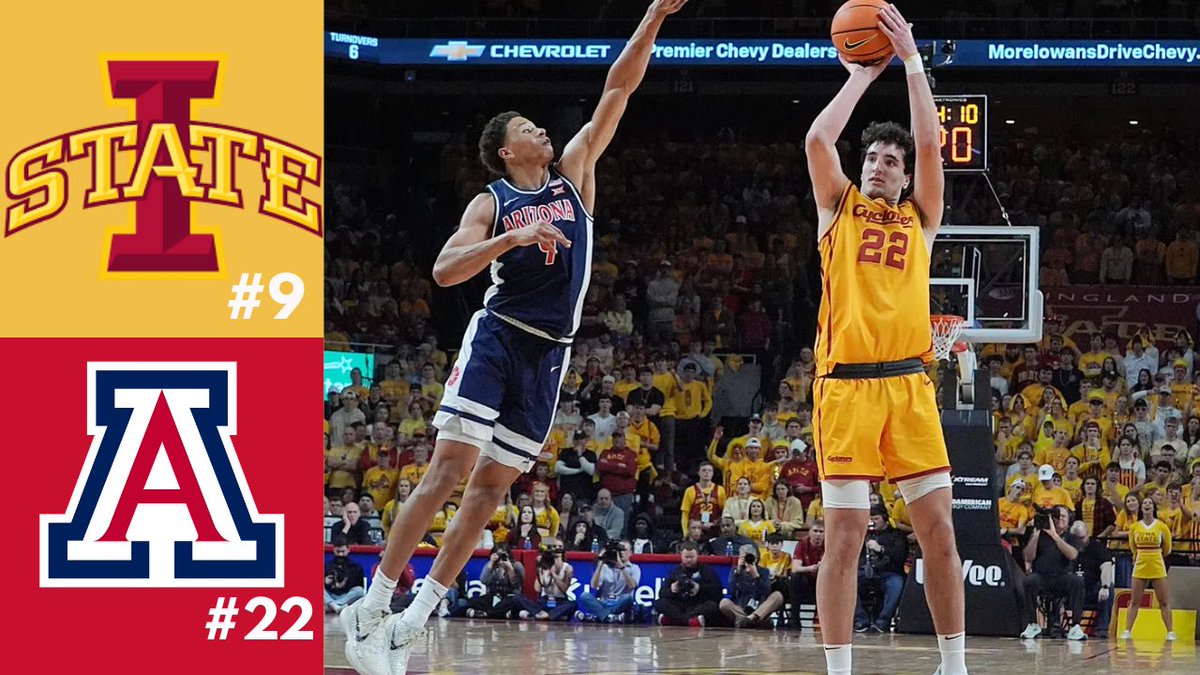 ThomasOrness's tweet photo. #9 Iowa State vs #22 Arizona 

Full Game ⬇️

https://t.co/8zjVnxUsJ0 https://t.co/8EoybxUbVe