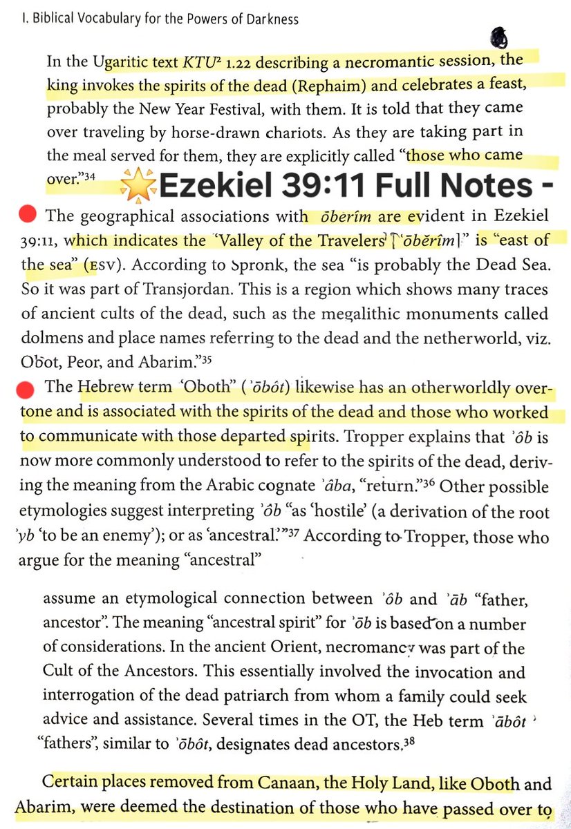 TeXasMadde's tweet image. #ApocalypticBookStudy #34 
📜Ezekiel 39:1-29

🏞Valley of the Travellers

🗝 Vs.11 -Spirits (ôb; plural &apos;obôt AKA oběrim) those who have passed over

✨️ A portal to the Netherworld denoting the spirits crossing the border between the land of the living to the world of the dead