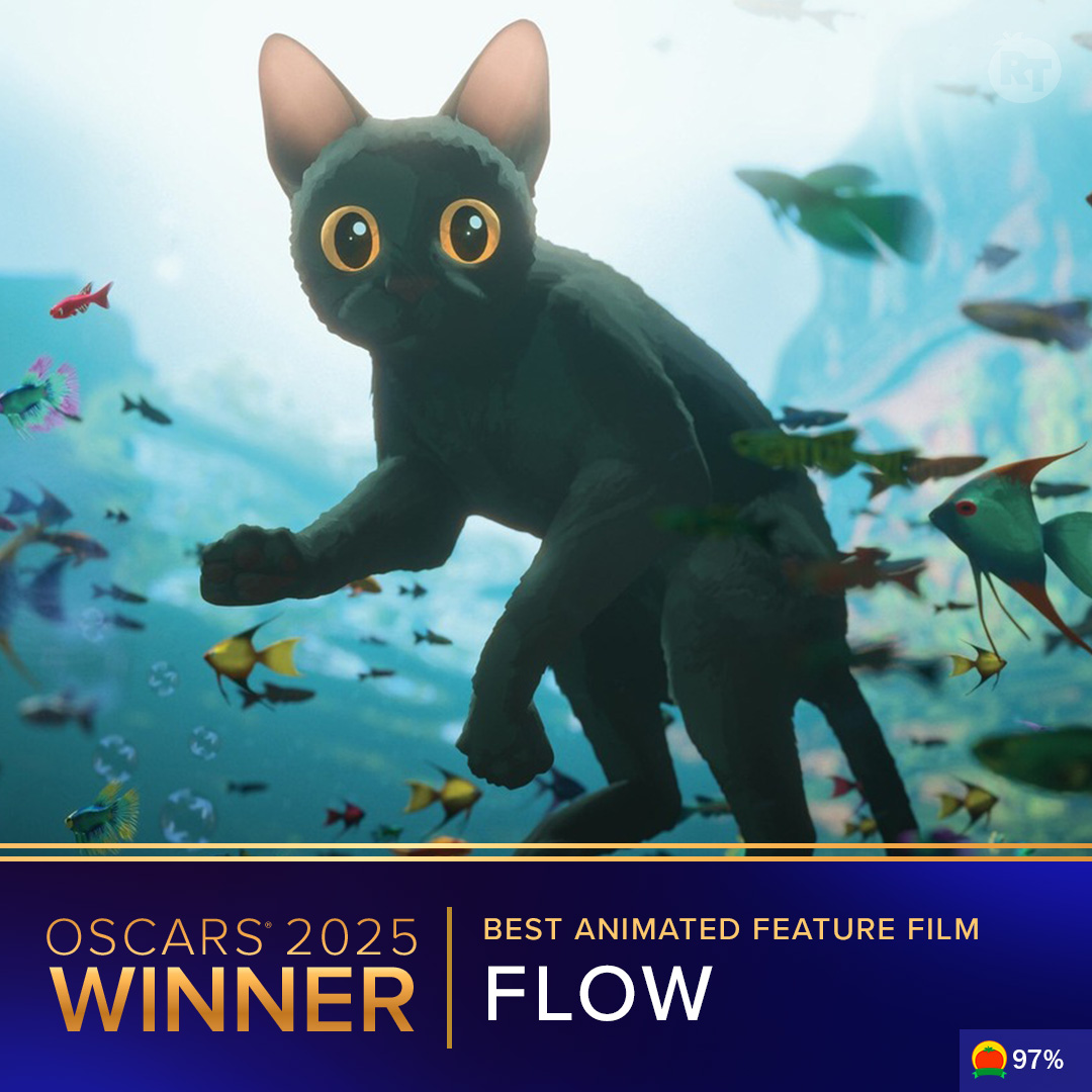 Congratulations to #Flow for winning Best Animated Feature Film at the #Oscars! editorial.rottentomatoes.com/article/2025-o…