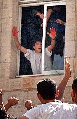 koshercockney's tweet image. The infamous Palestinian lynching of Jews in Ramallah.

When two Jews end up in a Palestinian neighbourhood, they got their hearts ripped from their bodies and Palestinians celebrated.

Celebrities that wear the Red Palm / Heart pin badge are celebrating the slaughter of Jews.