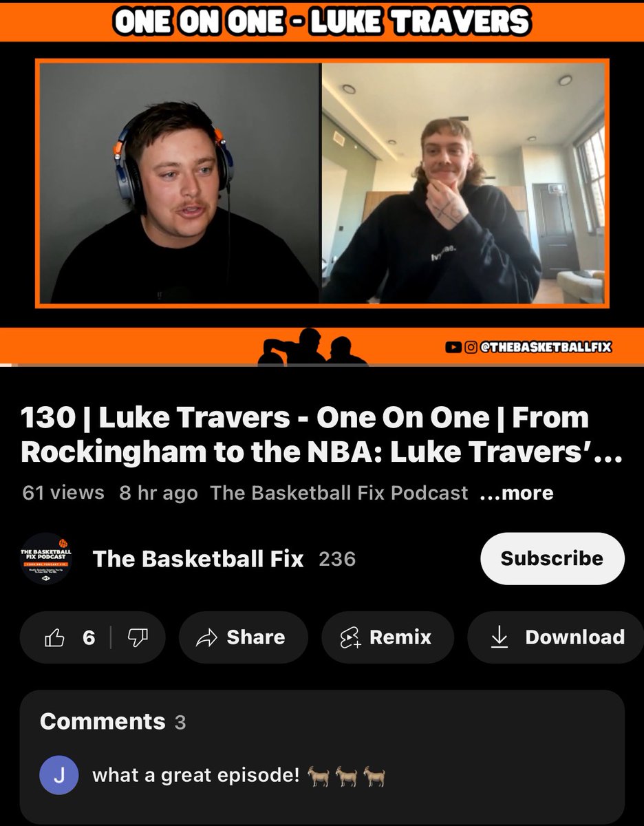 Luke Travers fan club (@travershoops) on Twitter photo New podcast episode from <a href="/BasketballFix/">The Basketball Fix</a> with the one and only LT!!
Run those views and comments up. 🔥🔥
youtu.be/8jsHquDTDrg?si… New podcast episode from <a href="/BasketballFix/">The Basketball Fix</a> with the one and only LT!!
Run those views and comments up. 🔥🔥
youtu.be/8jsHquDTDrg?si…