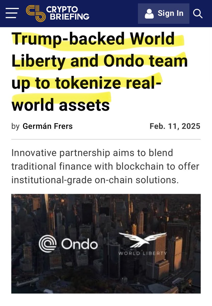 nottellingyou73's tweet image. $Ondo official partner with Trump’s WLFI to tokenize RWA

And @PatrickMcHenry Former Head of House Financial Committee of Trump’s administration works full time now at $Ondo Finance

$Ondo also founded and based in the US. 

It couldn’t be clearer. 🔮