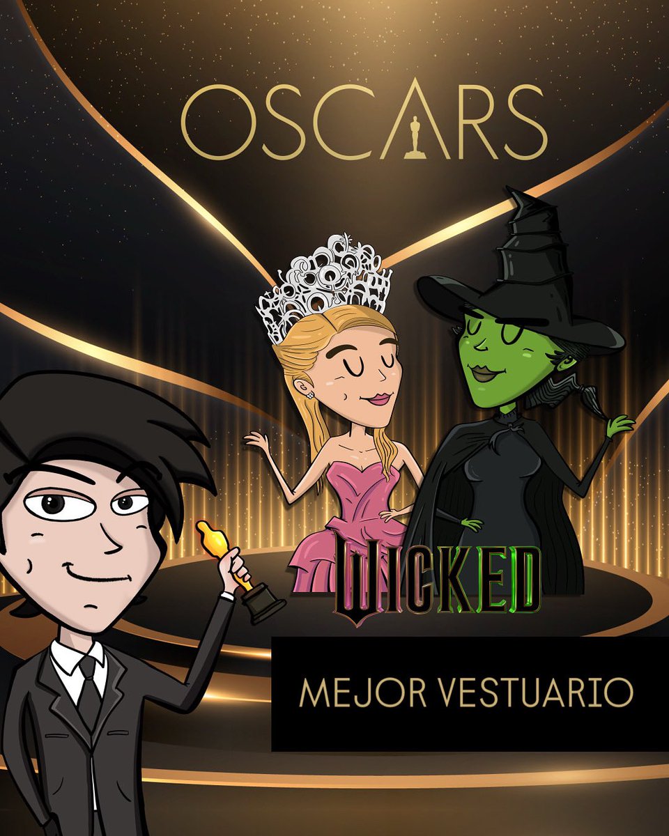 login_animation's tweet photo. Wicked se lleva Mejor Vestuario #Oscars2025 #Oscars https://t.co/JZ3bBudSPV