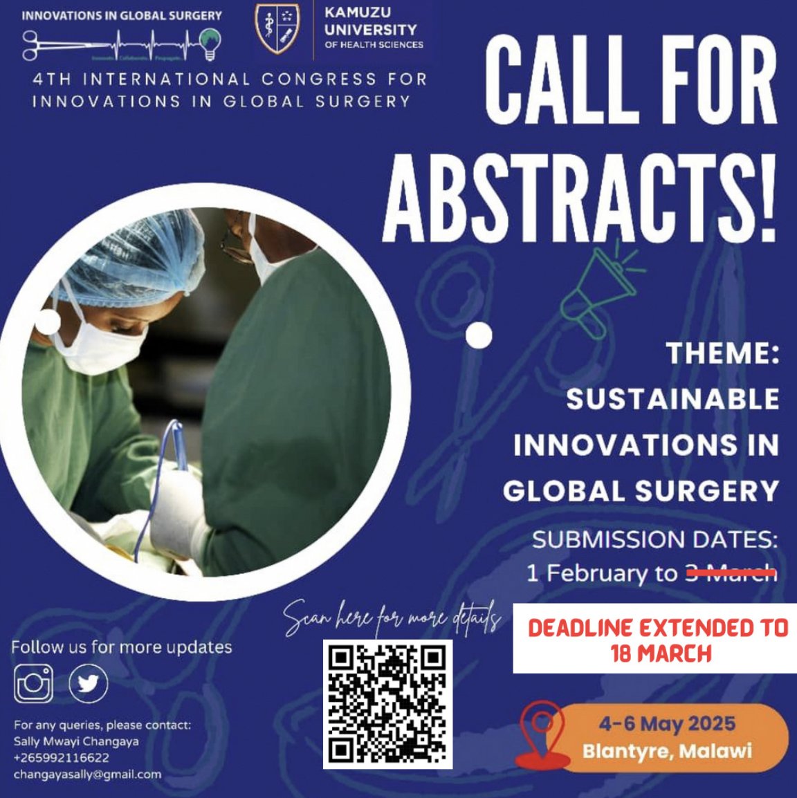 8 days left to submit an abstract for #ICIGS2025

Submit now jogs.one/icigs/

<a href="/KUHeS_mw/">Kamuzu University of Health Sciences</a> <a href="/InnovGlobSurg/">Innovation for Global Surgery</a>