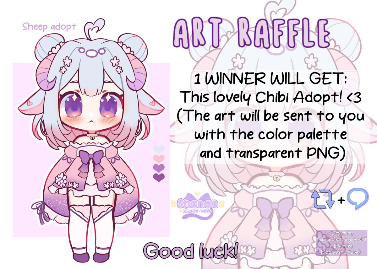 ʚ Shanan ☾ 💜ɞ | VGEN COMMS OPEN ♡ (@shanan_art) on Twitter photo ʚ ART RAFFLE ɞ
As a THANKYOU for the almost 2.4 followers here and for having reached more than 300 comms delivered in <a href="/_VGen_/">VGen ✨ comms made easy</a> I'll give this lovely Chibi Adopt as a gift to one of my followers!💖
TO ENTER:
ʚRT to this post
ʚComment your favorite color
Ends March 7
#Artraffle ʚ ART RAFFLE ɞ
As a THANKYOU for the almost 2.4 followers here and for having reached more than 300 comms delivered in <a href="/_VGen_/">VGen ✨ comms made easy</a> I'll give this lovely Chibi Adopt as a gift to one of my followers!💖
TO ENTER:
ʚRT to this post
ʚComment your favorite color
Ends March 7
#Artraffle