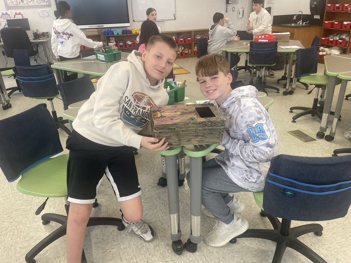 We worked hard to create our constellation boxes in the STEM lab this week🪐🚀 ##WeAreBethpage