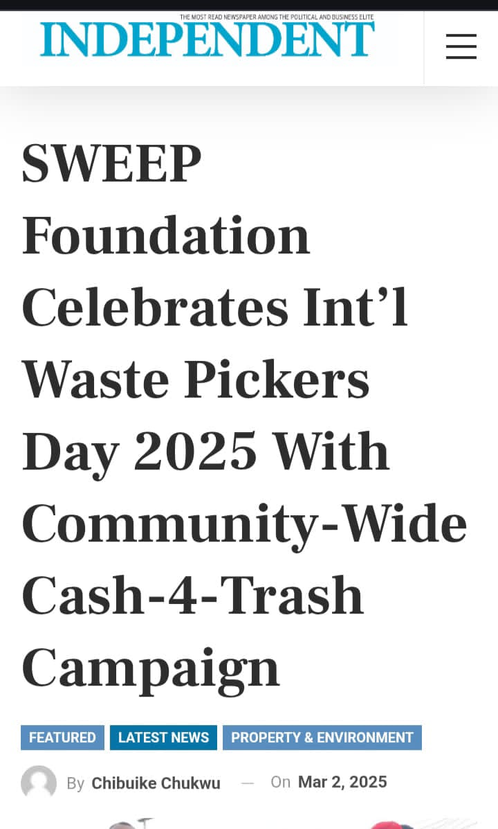 S.W.E.E.P (@sweepfoundation) on Twitter photo #TheCocaColaCompany #SustainableDevelopment <a href="/fbralliance/">Food & Beverage Recycling Alliance</a>
<a href="/Eco_defenders/">Eco Defenders Network</a>
<a href="/LagosWaste/">Lagos Waste REPORTER</a>
<a href="/followlasg/">The Lagos State Govt</a>
independent.ng/sweep-foundati… #TheCocaColaCompany #SustainableDevelopment <a href="/fbralliance/">Food & Beverage Recycling Alliance</a>
<a href="/Eco_defenders/">Eco Defenders Network</a>
<a href="/LagosWaste/">Lagos Waste REPORTER</a>
<a href="/followlasg/">The Lagos State Govt</a>
independent.ng/sweep-foundati…