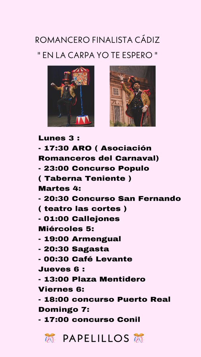 PAPELILLOS69's tweet photo. Nos veo x las calles 🥳🎊🎭
#romancero #carnavaldecadiz2025 https://t.co/cYqpg5ztcv