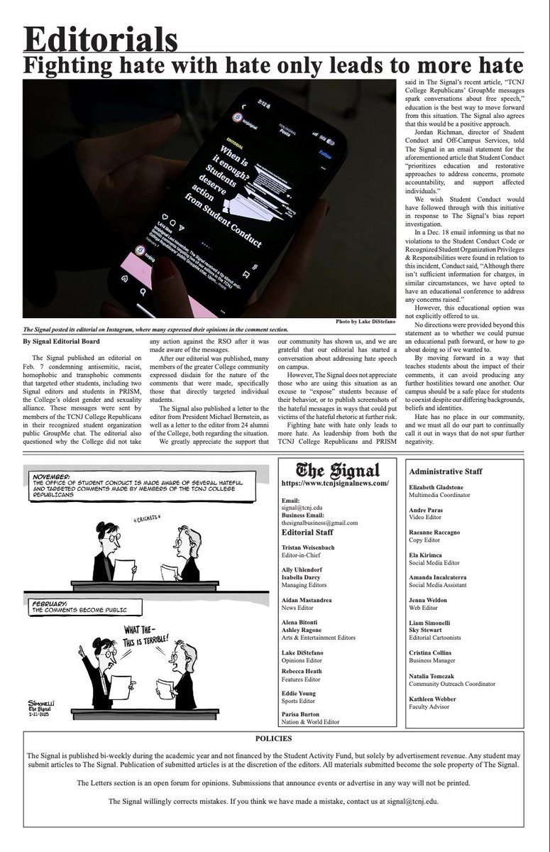 Landing on the pages of <a href="/tcnjsignal/">The Signal</a> (2/21/2025