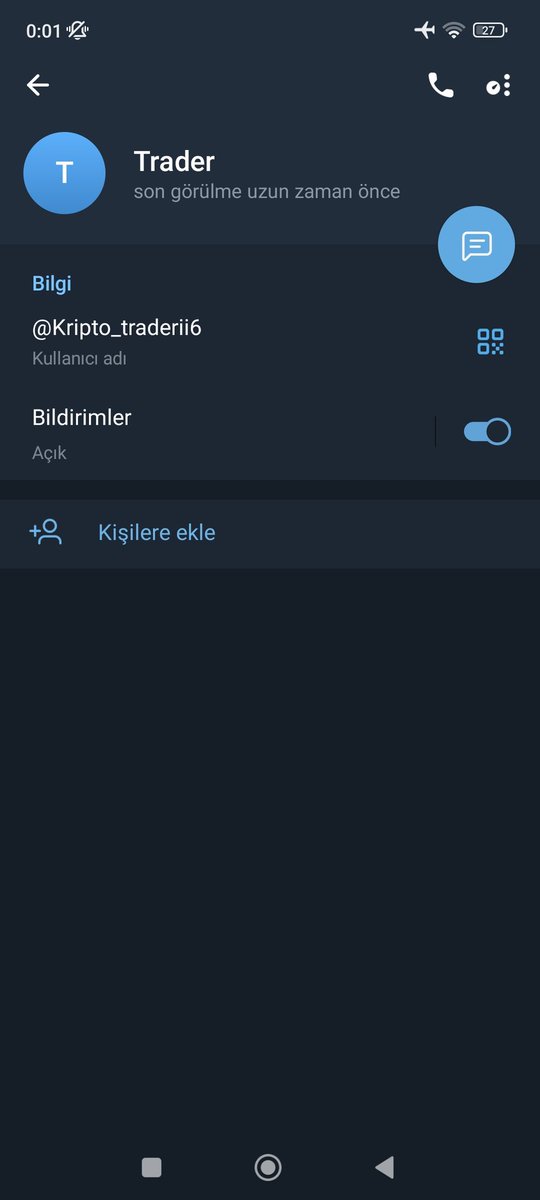 @Kripto_traderii6 bu isimli telegram kullanıcısı dolandırıcıdır dikkat edin, ortak kasa işlemi için paranızı alıp engelliyor 15.8 bin kişinin takip ettiği sayfası var orada