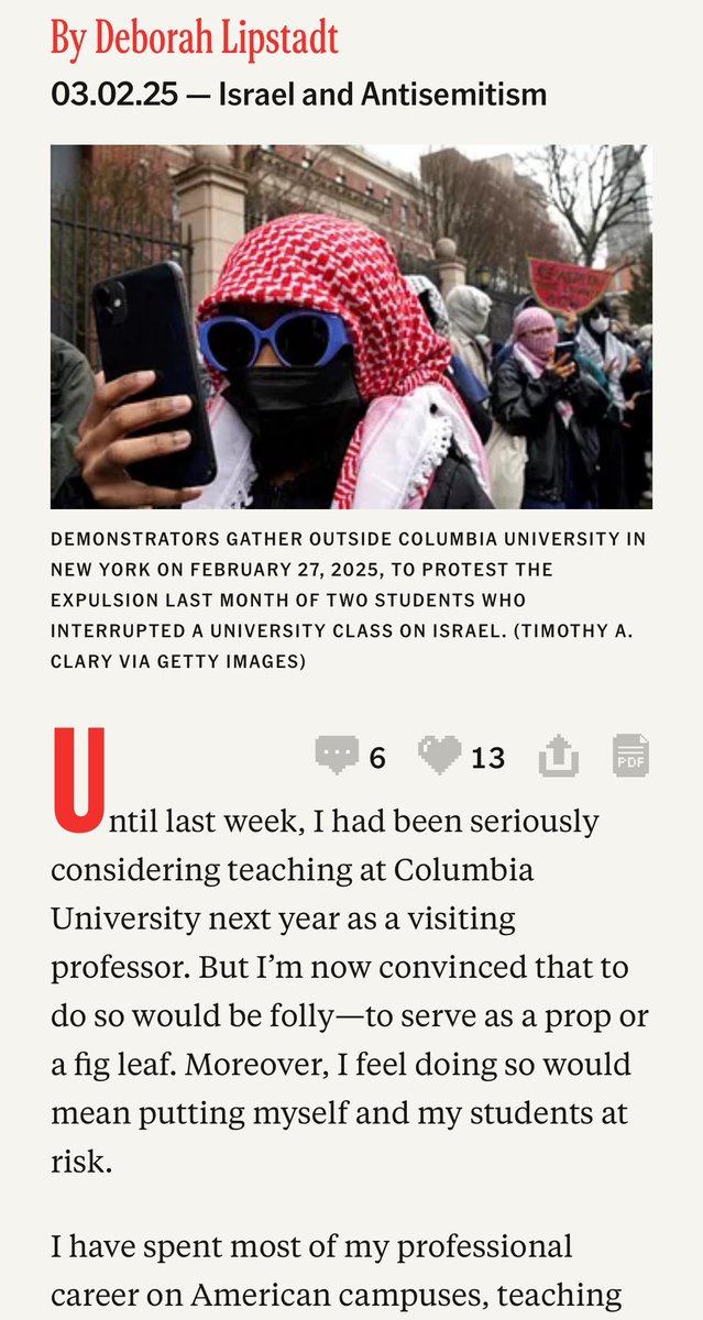 Gil Zussman (@gil_zussman) on Twitter photo .<a href="/deborahlipstadt/">Deborah E. Lipstadt</a> writes to <a href="/TheFP/">The Free Press</a> on why she will not be teaching @columbia.
This is really unfortunate.
thefp.com/p/why-i-wont-t… .<a href="/deborahlipstadt/">Deborah E. Lipstadt</a> writes to <a href="/TheFP/">The Free Press</a> on why she will not be teaching @columbia.
This is really unfortunate.
thefp.com/p/why-i-wont-t…