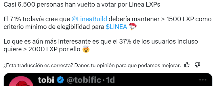 Amigos, tiene pinta que el mínimo de LXP van a ser 1500 para calificar en LINEA

¿Cómo lleváis las wallets?