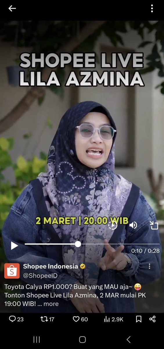 Asli excited banget nih gue buat ikutan Flash Sale Toyota Calya seharga SERIBU RUPIAH (Rp1.000) di shopee live
#ShopeeLiveMobilRP1000 shope.ee/1LIOkbkAJX