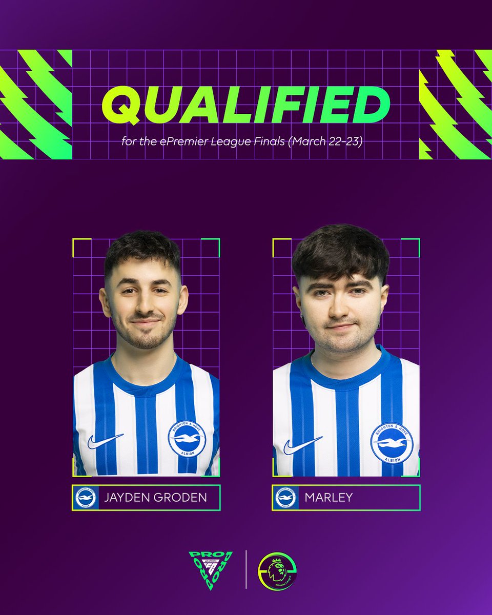 Premier League (@premierleague) on Twitter photo Brighton are going straight to #ePremierLeague Finals on Sunday 23 March! ↗️
🎉 @Jaydengroden10
🎉 <a href="/MarcMarleyyy/">Marc Marley</a> Brighton are going straight to #ePremierLeague Finals on Sunday 23 March! ↗️
🎉 @Jaydengroden10
🎉 <a href="/MarcMarleyyy/">Marc Marley</a>
