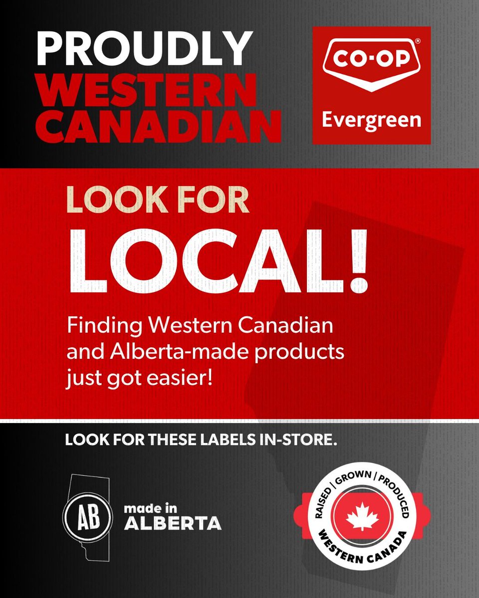 evergreen_coop's tweet image. When you shop, remember that you are supporting local businesses by looking for these labels.

#EvergreenCoop  
#LookForLocal  
#ProudlyWesternCanada