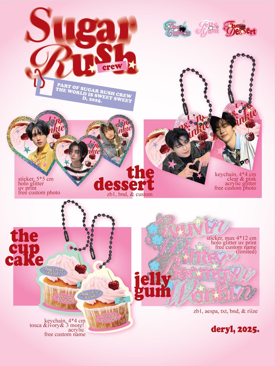 [reposts and likes are v appreciated]

🧁🍰💗OPEN PRE-ORDER BATCH 2 SUGAR RUSH CREW by Derylcious 🍰🍓

🍊po period : 03/03/25- 08/03/25
🍊 7-20 days working days 💗🫶
🍊 start from 7rb only 😋☝️
form : forms.gle/1zui3mEZnQf654… 

come on join us to be the part of sugar rush crew!