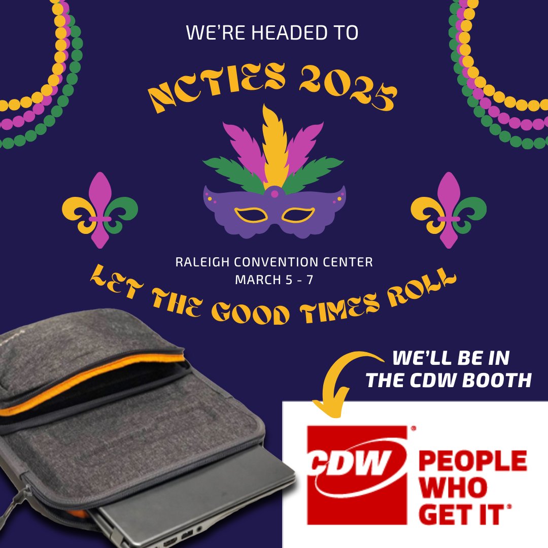 🎭🎉 Laissez les bons temps rouler! 🎉🎭

We’re bringing the Higher Ground spirit to NCTIES 2025 in North Carolina next week! Find us at the CDW booth on March 5-7, where we will be showing off our latest protective cases.

#hggear #ncties25 #MardiGras #LetTheGoodTimesRoll