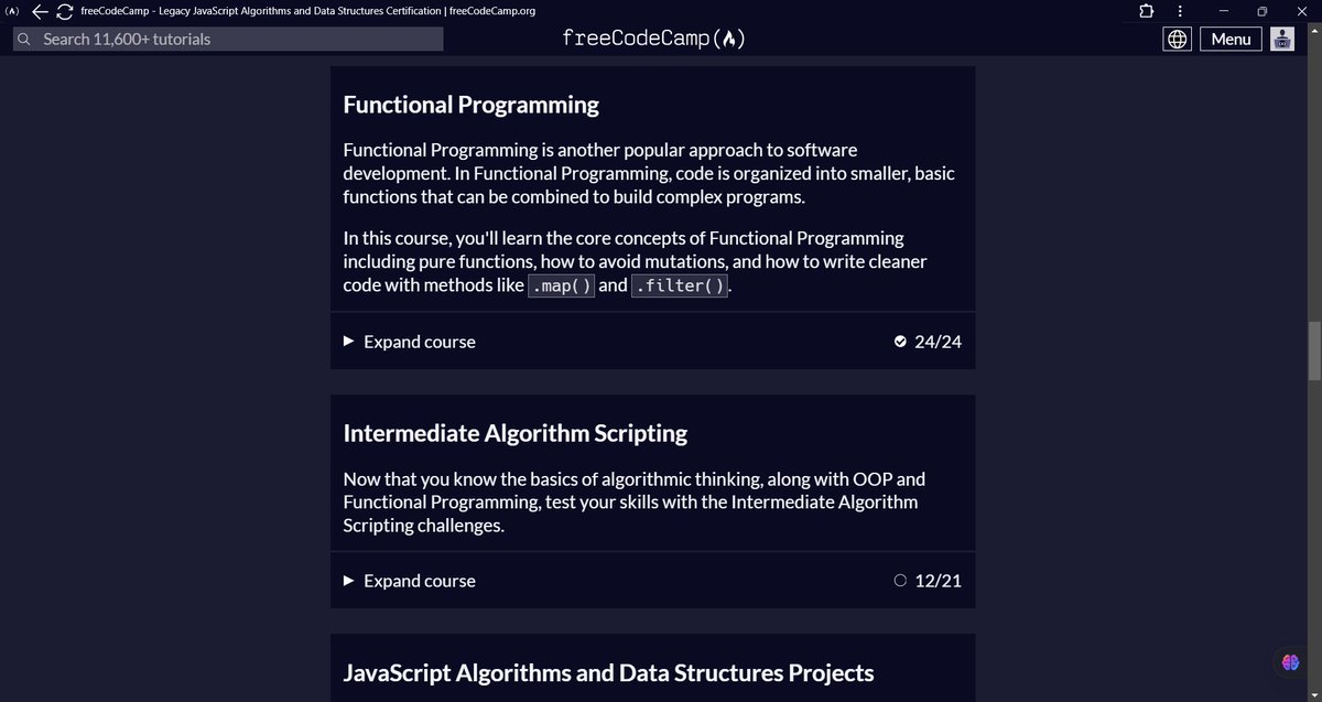 ekojoecovenant's tweet image. Day 99:
FreeCodeCamp JavaScript Tutorial:
- Completed "Functional Programming"
- Completed "Calorie Counter"
- Completed "Random Background Changer"
- Started "Intermediate Algorithm Scripting"
#100DaysofJavaScript #Day99