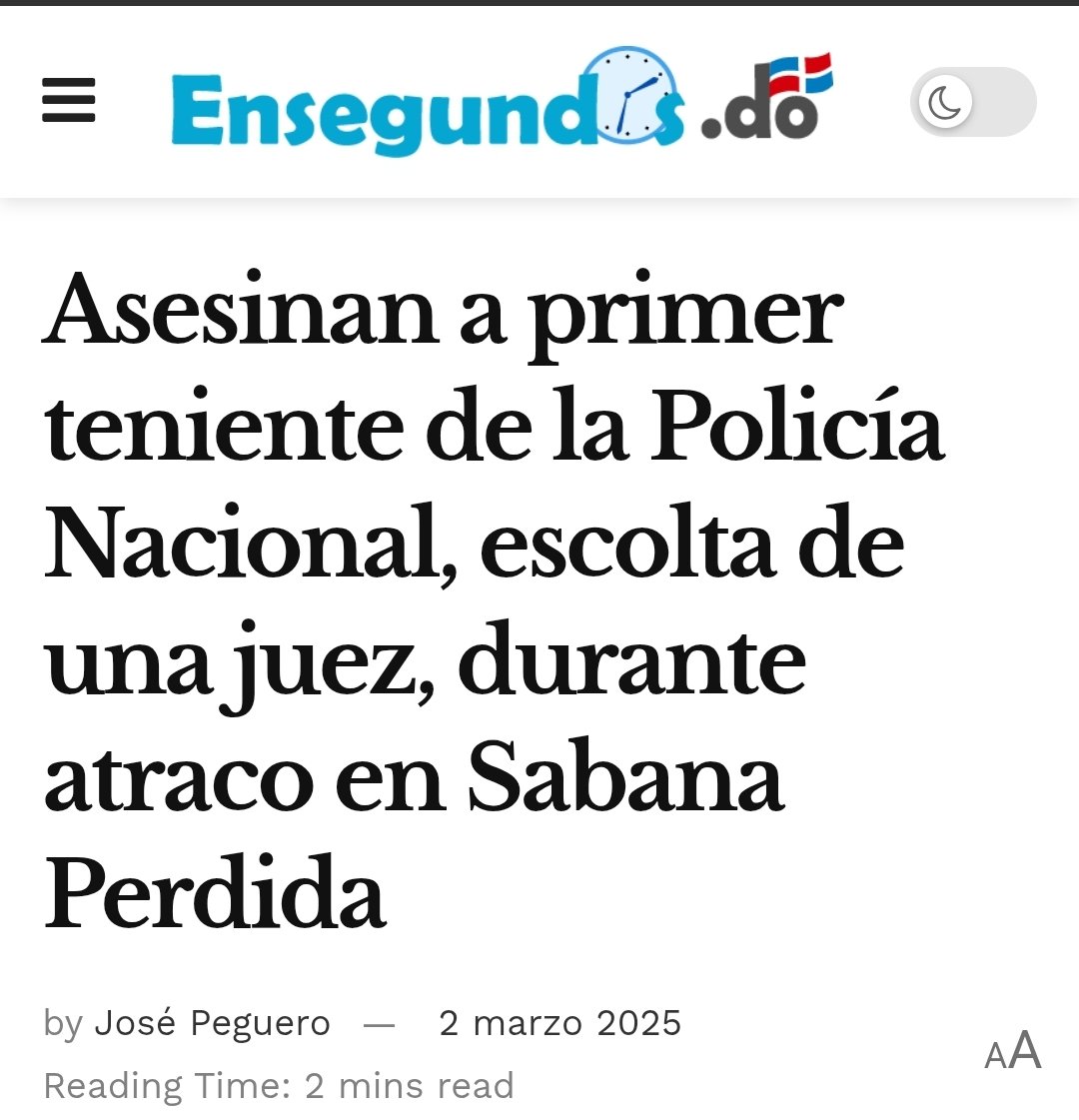 Mientras <a href="/JosePaliza/">Jose Paliza</a> publica la disminución de los homicidios en menos de 24 horas van tres Asesinatos,

El primer teniente González Lora prestaba servicio como escolta de una juez en el Palacio de Justicia de Ciudad Nueva, donde era reconocido como un policía ejemplar, tranquilo