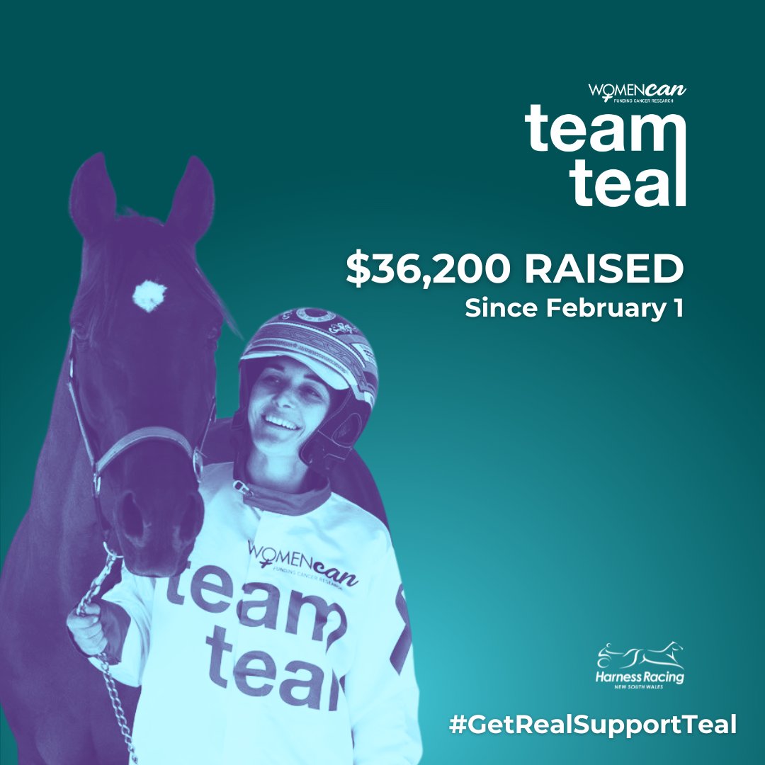 ✨ It's been a spectacular week for our female participants on track with the NSW #TeamTeal tally climbing to $36,200 for @womencanfund

Pictured here is ambassador <a href="/EllenBartley93/">Ellen Jones</a>  who trained a winner at Wagga on Friday &amp; raised $400 for the cause in the process!