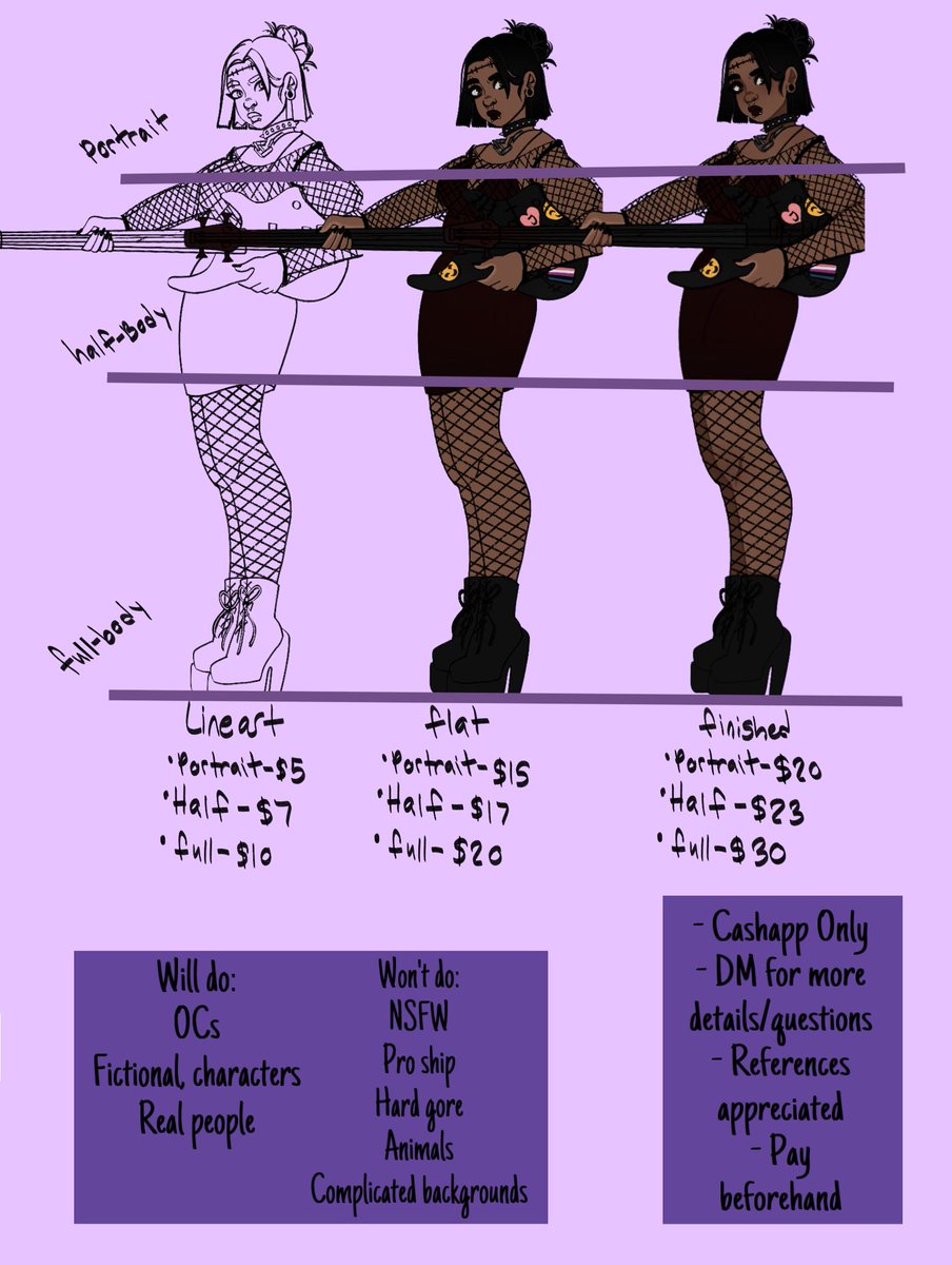 Sapphoberry's tweet image. I forgot to repost this but MY C0MMISSIONS ARE STILL OPEN ! just for some extra money!! &lt;33
Some of the art examples are kinda old so I recommend looking at my more recent stuff!!
(More info in replies)