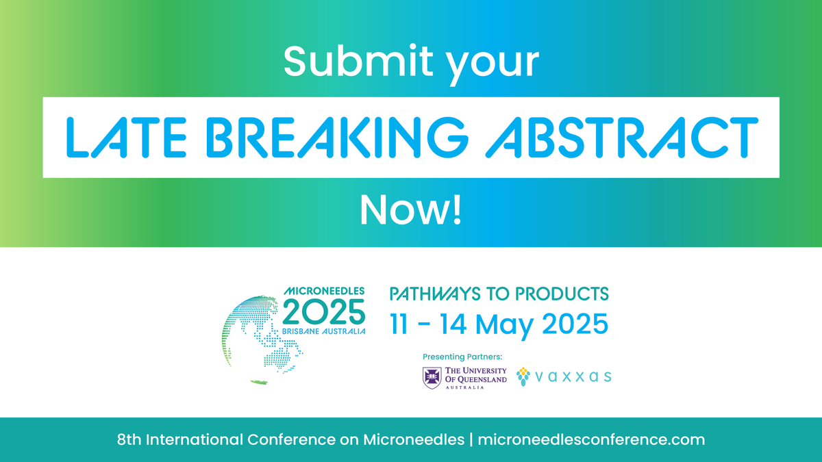 Calling all late-breaking abstracts! Submit an abstract to #Microneedles2025 by Wednesday, 12 March. Be part of the conversation and reach a global audience at #Microneedles in Brisbane this May. microneedlesconference.com/pages/abstract…