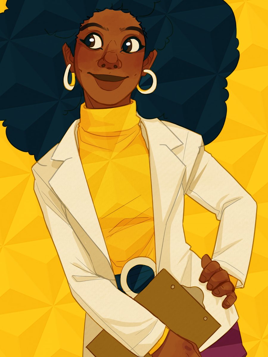MagicalPlaylist's tweet image. Trying to break out of an art block thinking about some of my favorites... in this case our favorite science disco lady from #EPCOT&apos;s #spaceshipearth