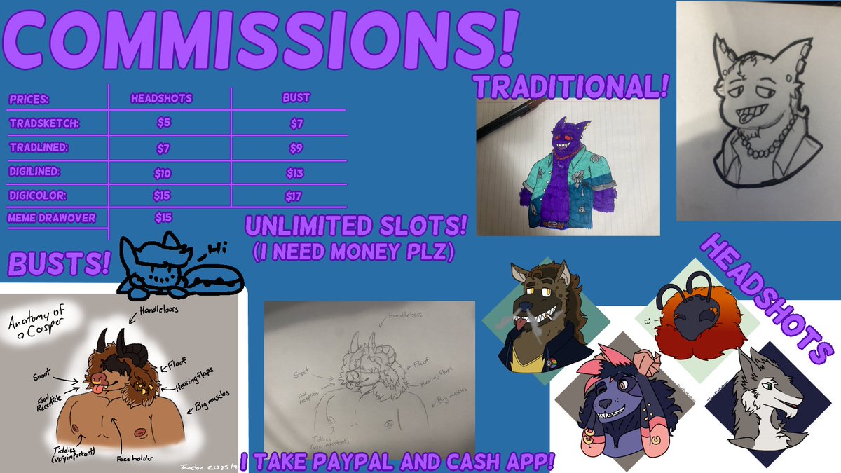 Theofluffydemon's tweet photo. I’m opening headshot/bust c*mmissions! Dm me for more info or contact me on discord @/tandon https://t.co/bgGMo21Ylg