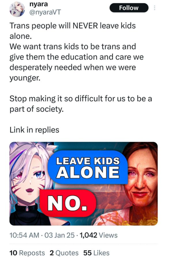 Rev_says_desu's tweet photo. -calls people predators over fictional content

-proudly shares that they're trying to groom real children

Many such cases! https://t.co/s6JnpaI0w8